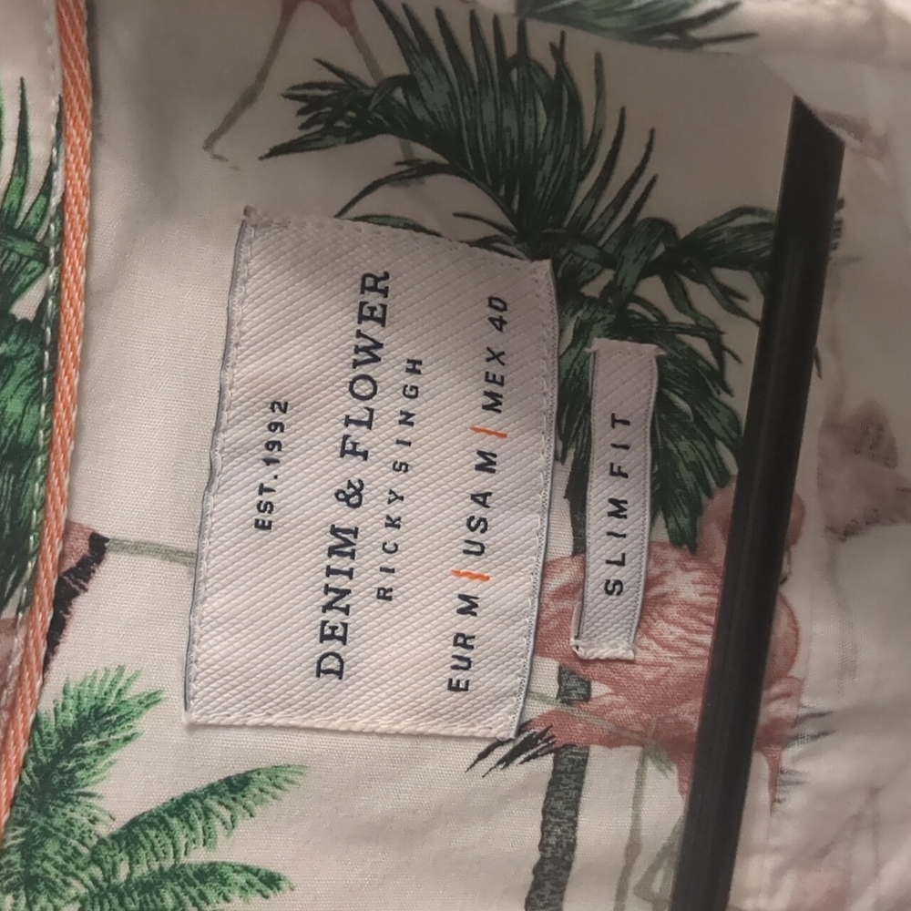 Denim & Flower Hawaiian Shirt - Picture 2 of 2